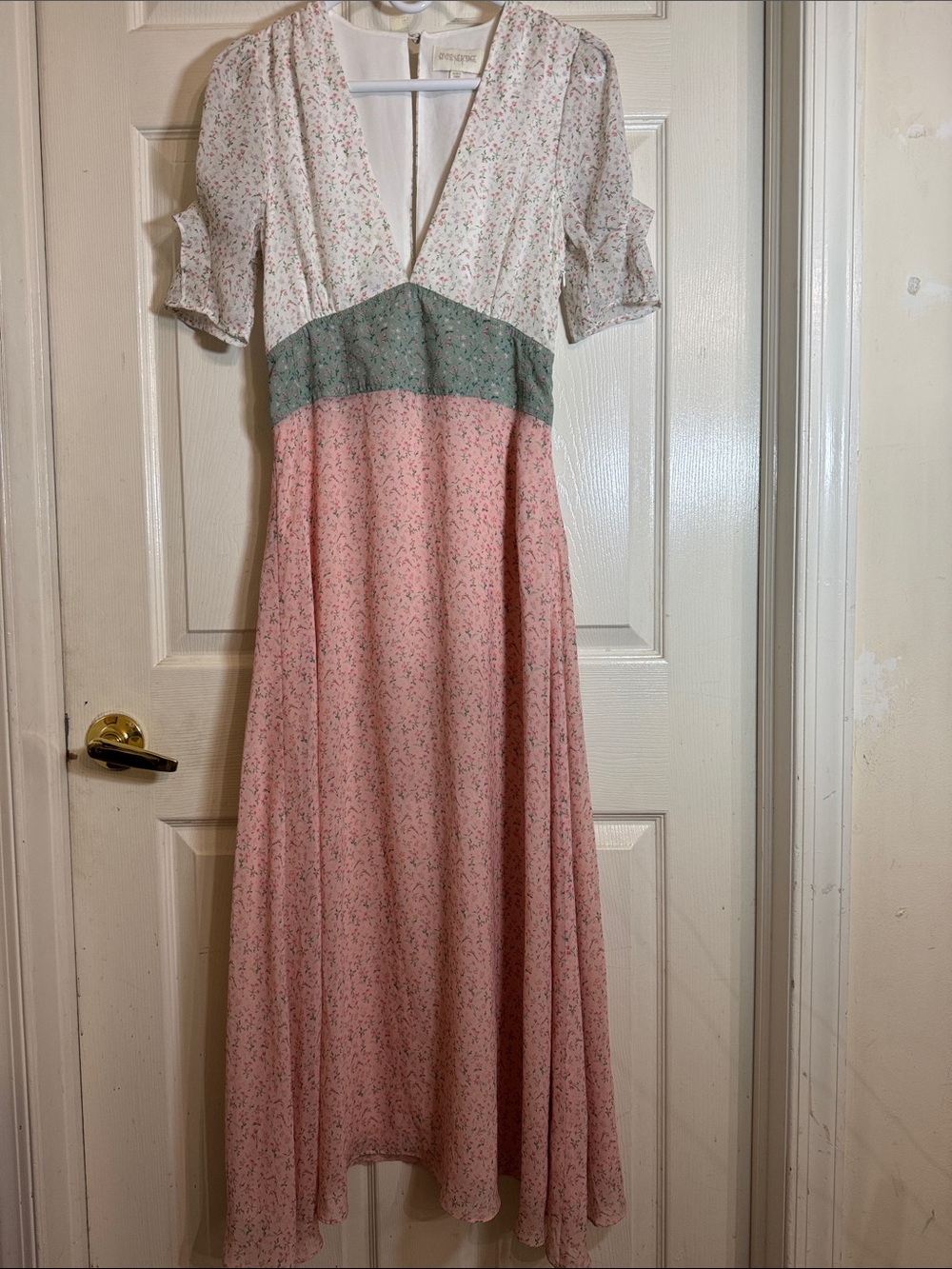 Divine Heritage Floral Mixed Print Maxi Dress Sz Small